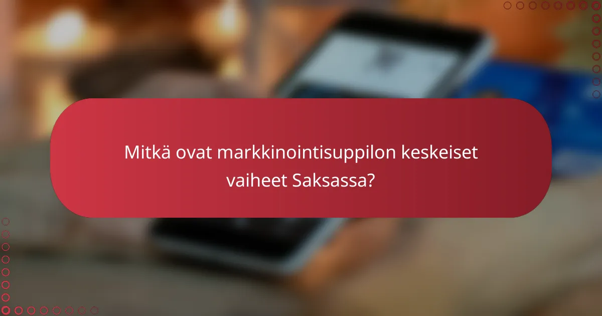 Mitkä ovat markkinointisuppilon keskeiset vaiheet Saksassa?