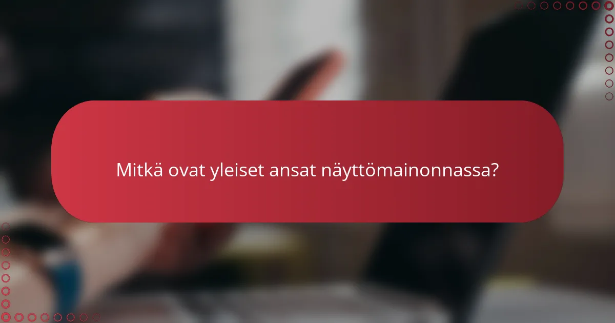Mitkä ovat yleiset ansat näyttömainonnassa?