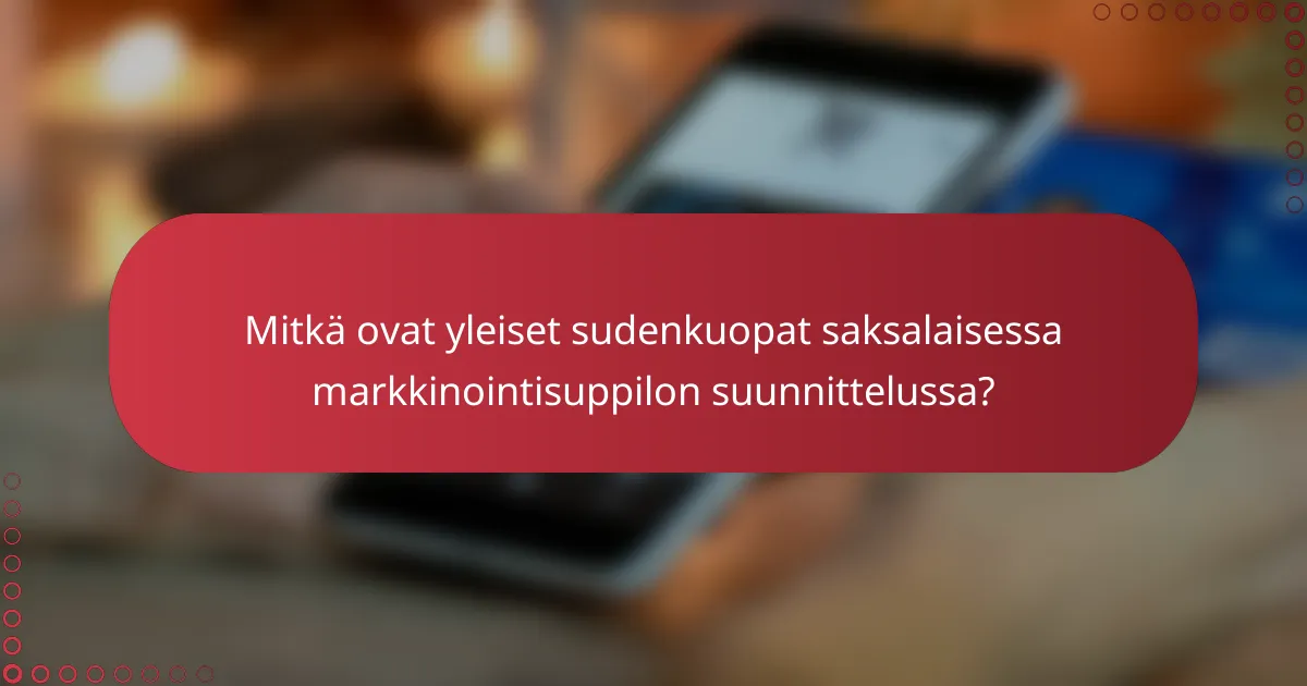 Mitkä ovat yleiset sudenkuopat saksalaisessa markkinointisuppilon suunnittelussa?